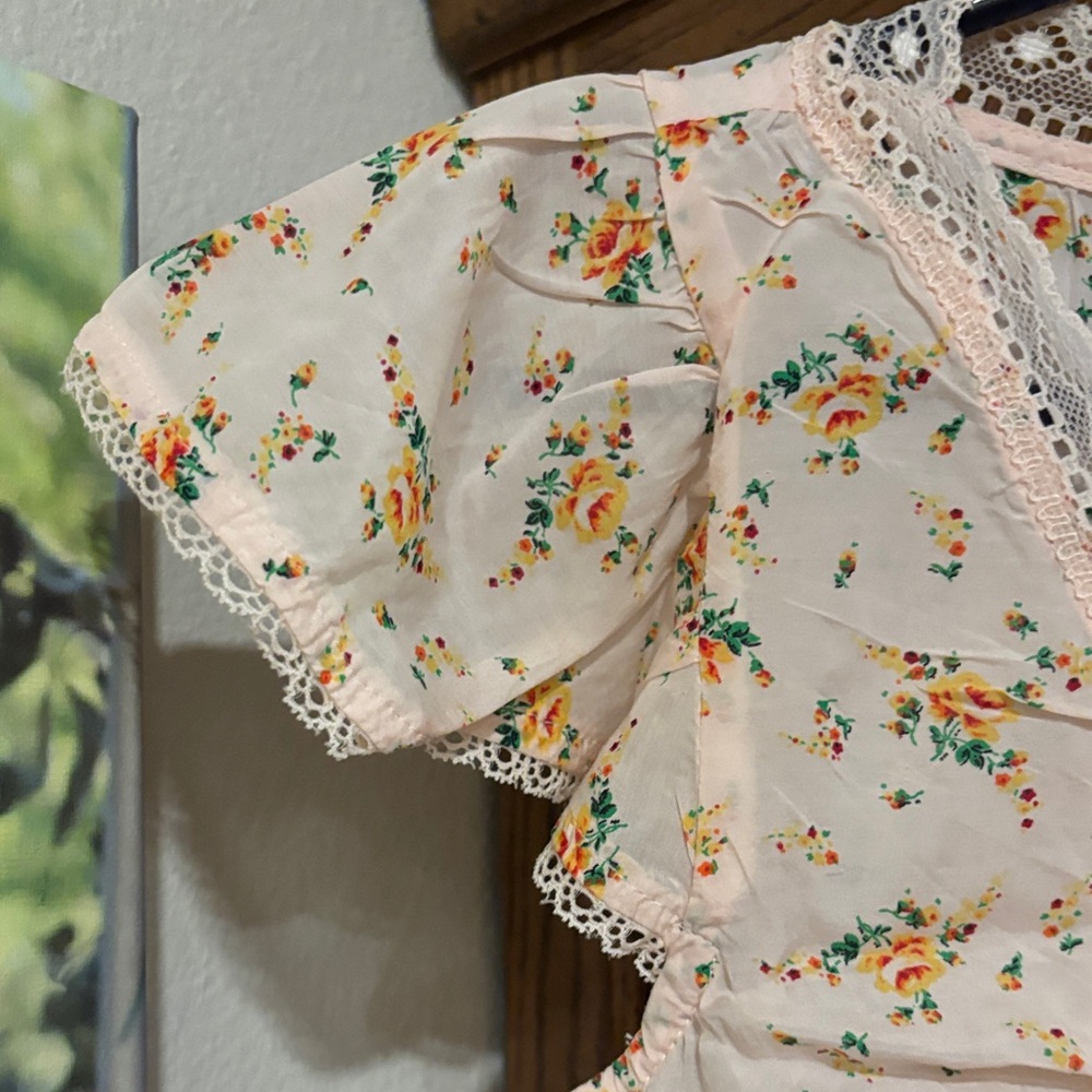 GAP Floral Lace Blouse - Cream and Orange - Picture 5 of 7
